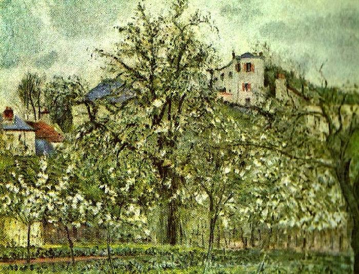 Camille Pissarro handelstradgard med blommande trad china oil painting image